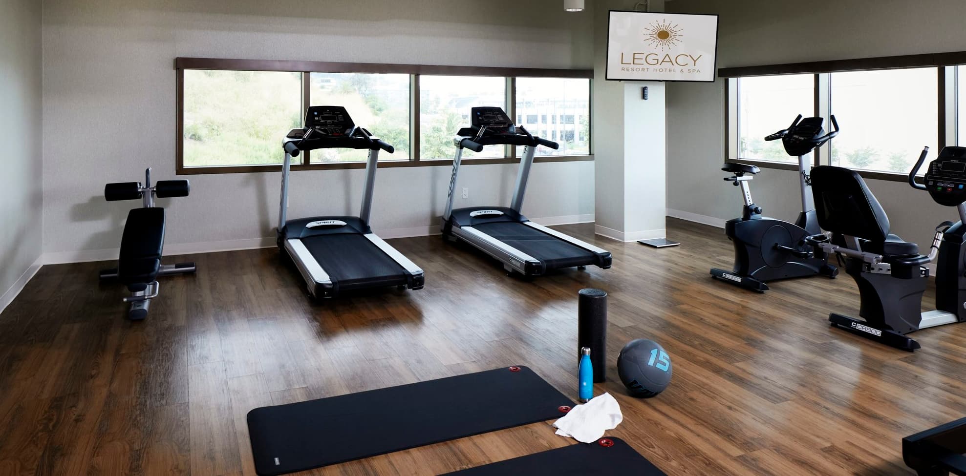 Modern fitness center with equipment