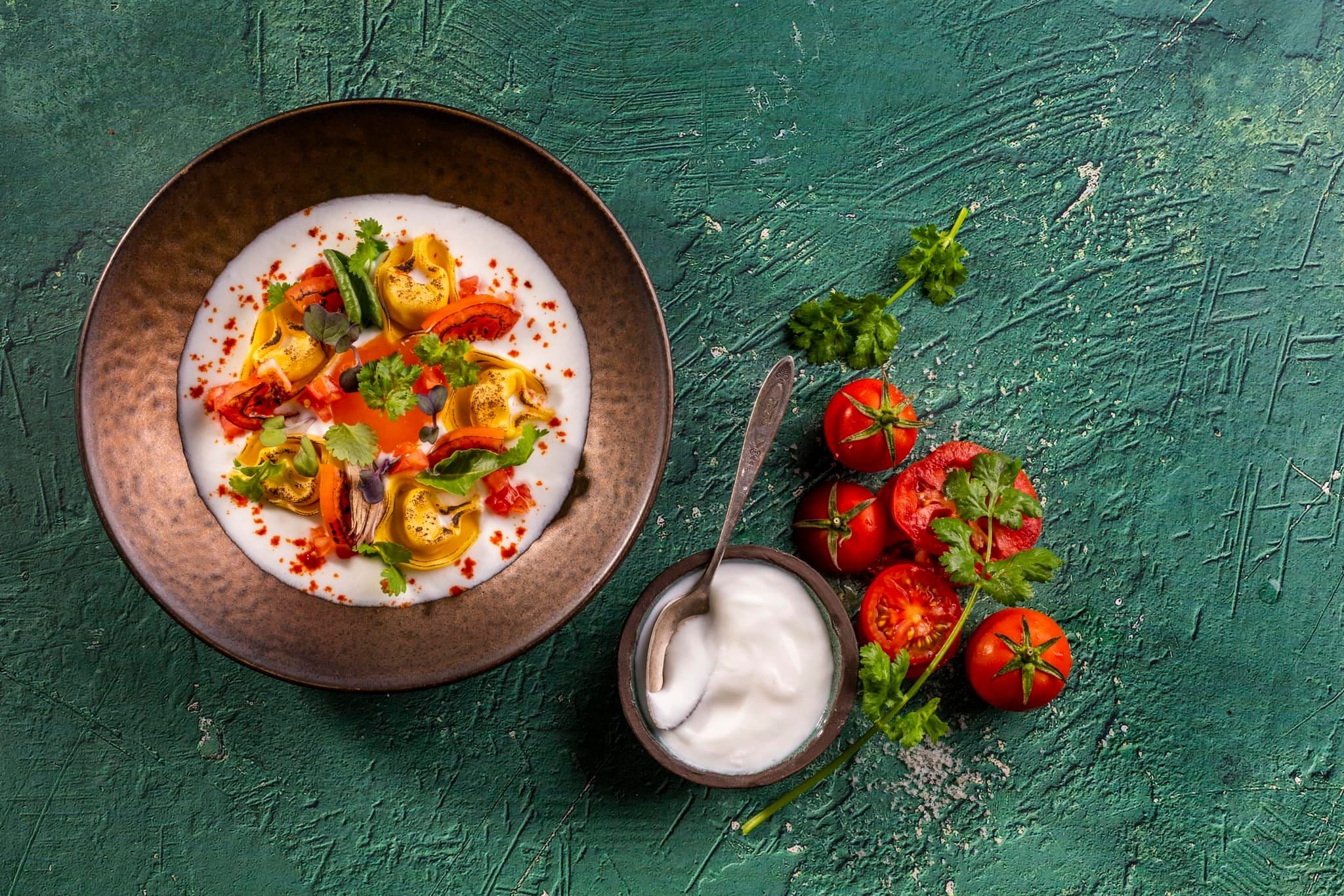 Elegant table setting with wine and place settings